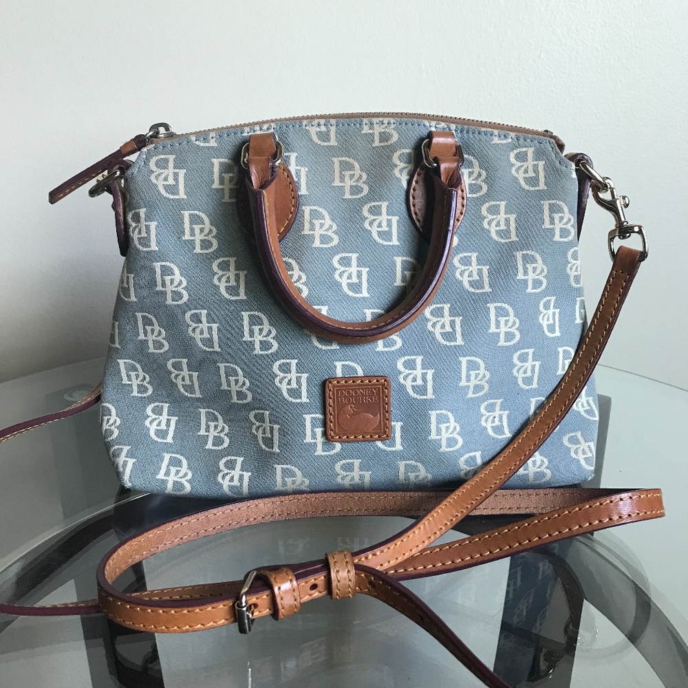 Dooney & Bourke Light Blue DB Design Cloth Crossbody Bag (K9233871)